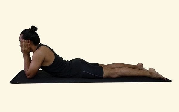 Makarasana or Crocodile Pose