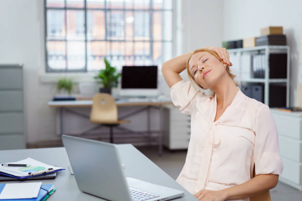 Simple Yoga Stretches for Office Workers at Desk