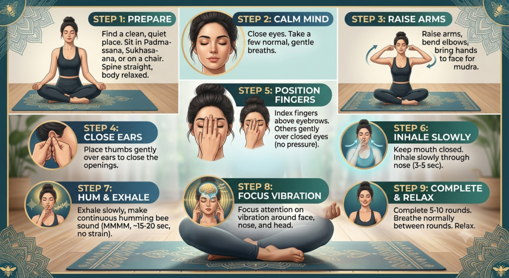 Bhramari Pranayama steps